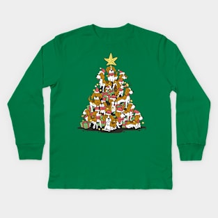 Beagle dogs Christmas tree Kids Long Sleeve T-Shirt
